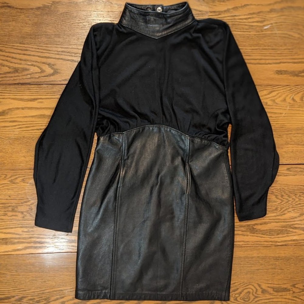 Super High waist Choker collar - Genuine Leather Made in Canada Dress